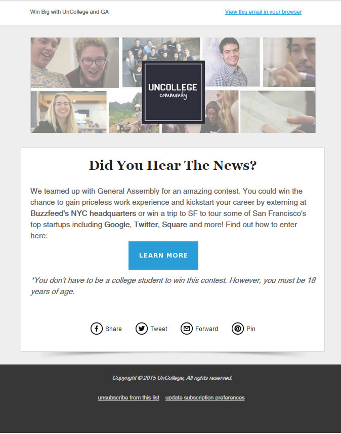 newsletters que convierten - Uncollege