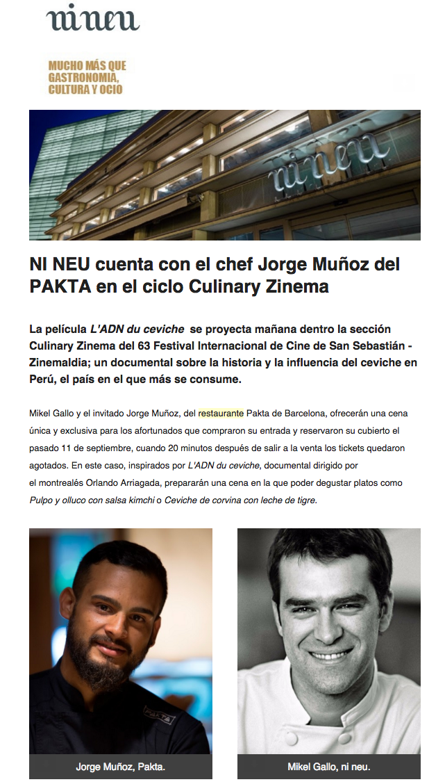 newsletters de restaurantes: ni neu