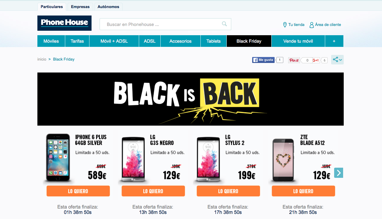 tácticas para vender en Black Friday: Phone House