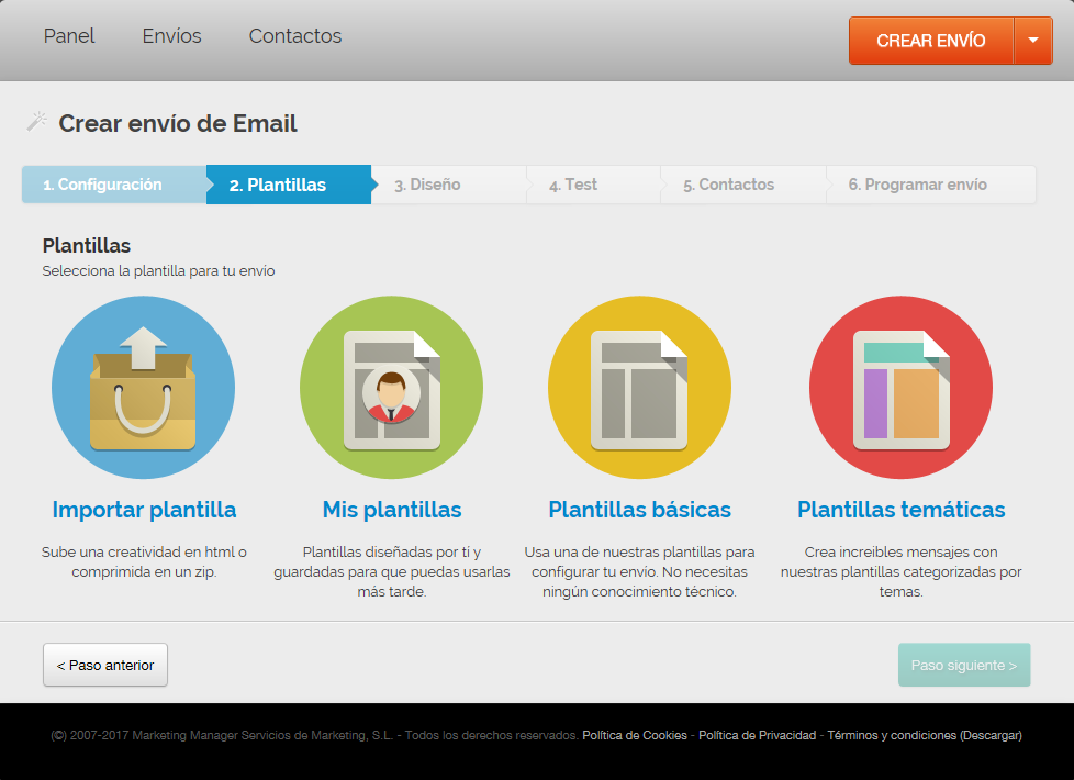 Definir la plantilla en la herramienta de email marketing