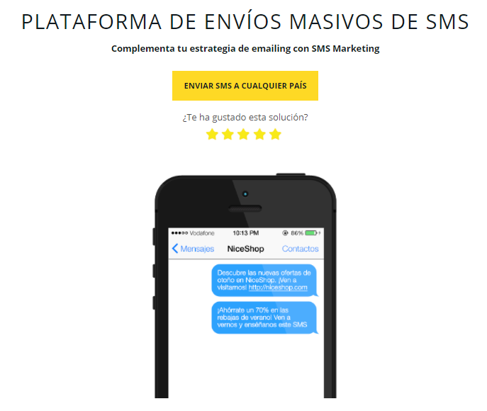 plataforma de envío de SMS masivos