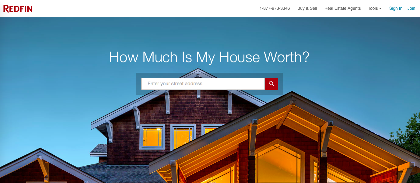 ejemplos de landing pages perfectas; Redfin