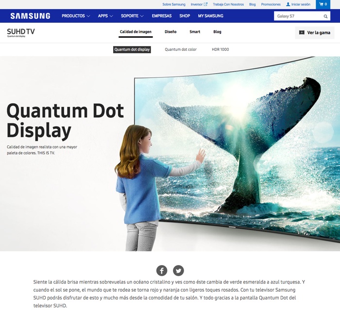 landing pages para Google Adwords: Samsung