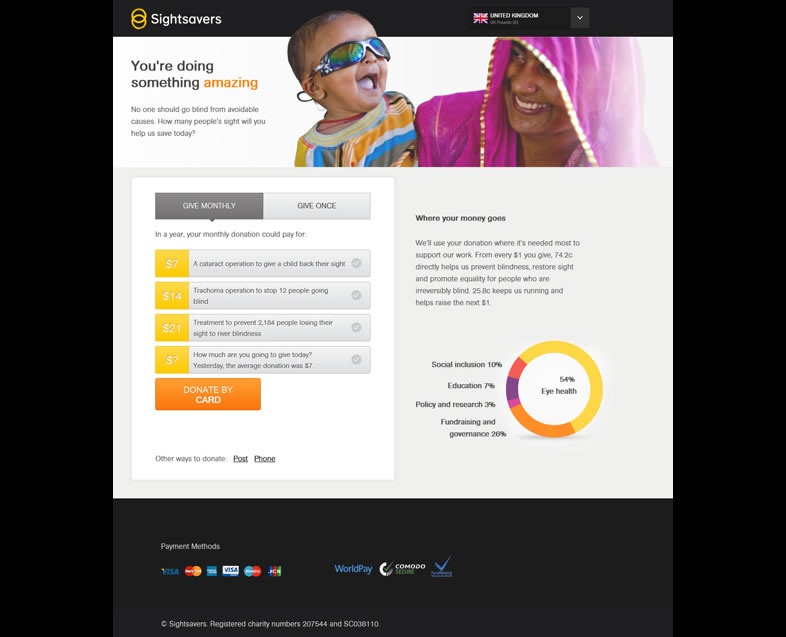 landing page NGO