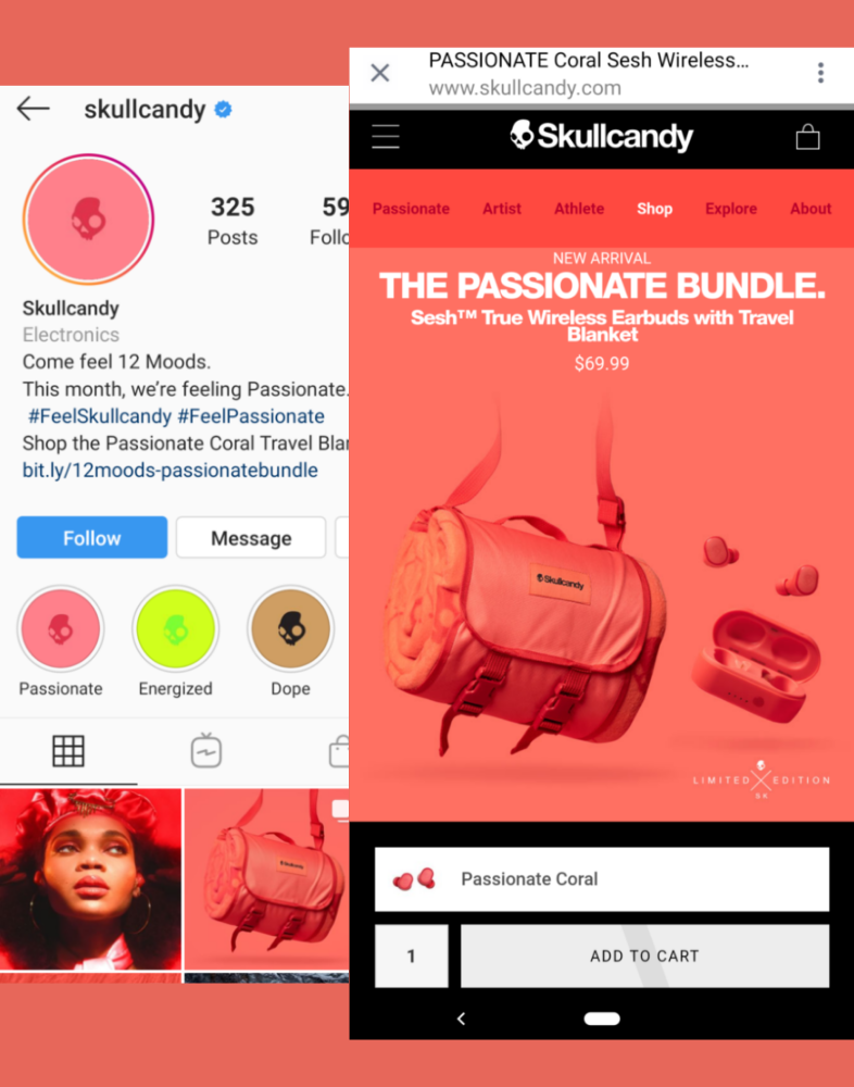 Ejemplos de landing page para redes sociales: Skullcandy