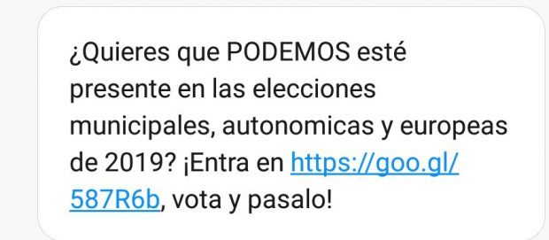 sms podemos