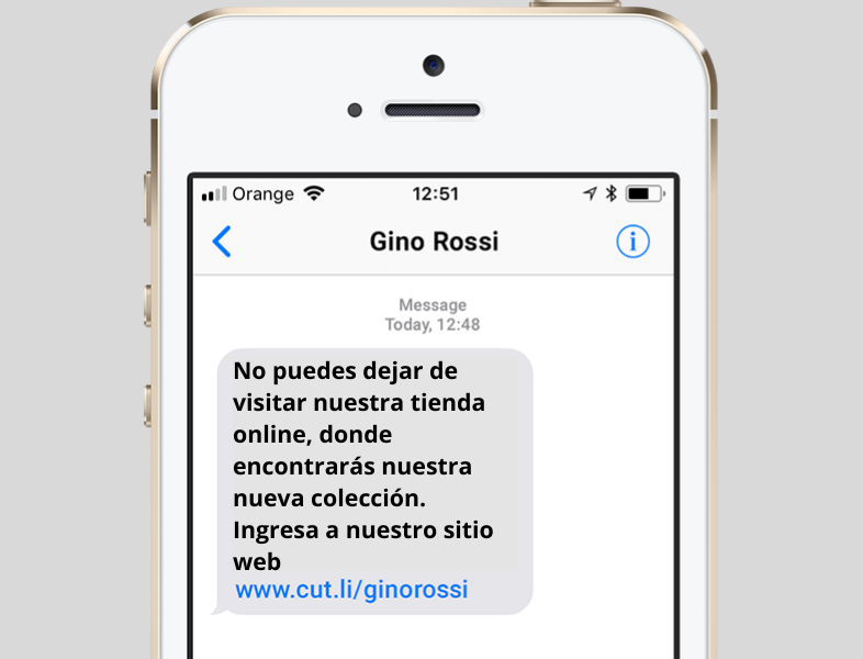 SMS visita tienda online