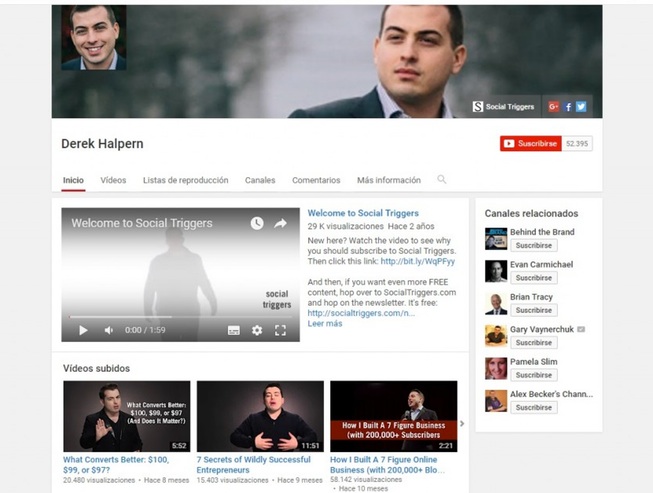 10 canales de youtube sobre marketing digital: social triggers