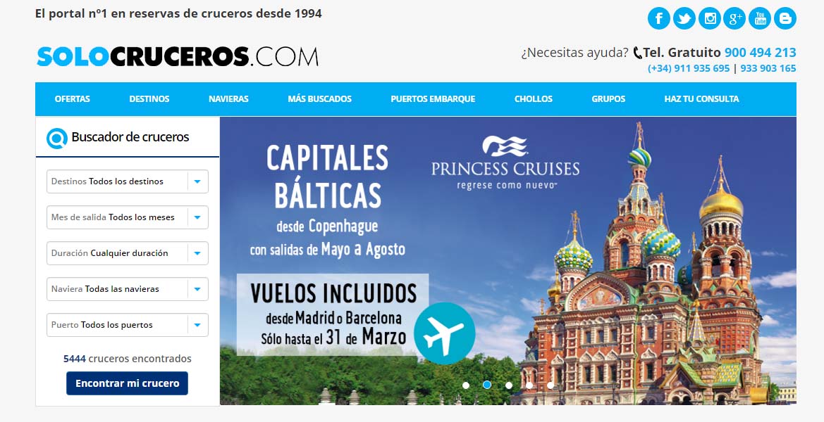 captación de clientes de cruceros : Solocruceros.com