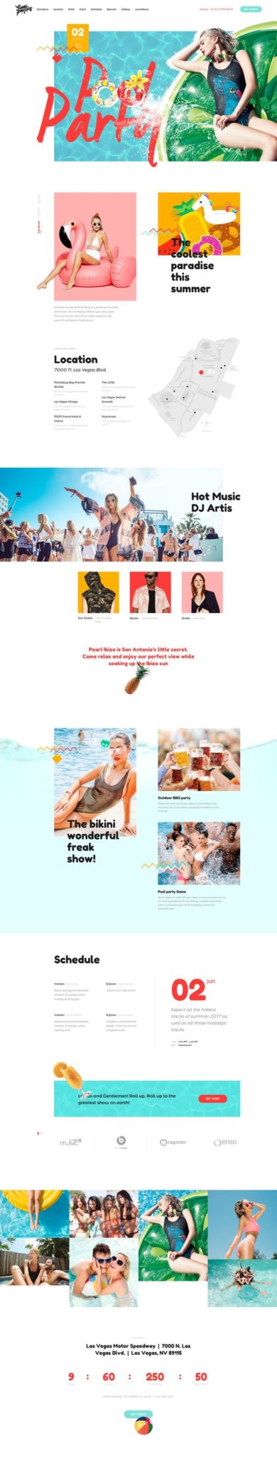 El verano no lleva ni dos semanas con nosotros y las marcas ya han empezado a cambiar sus diseños para lanzar landing pages refrescantes Summer pool party