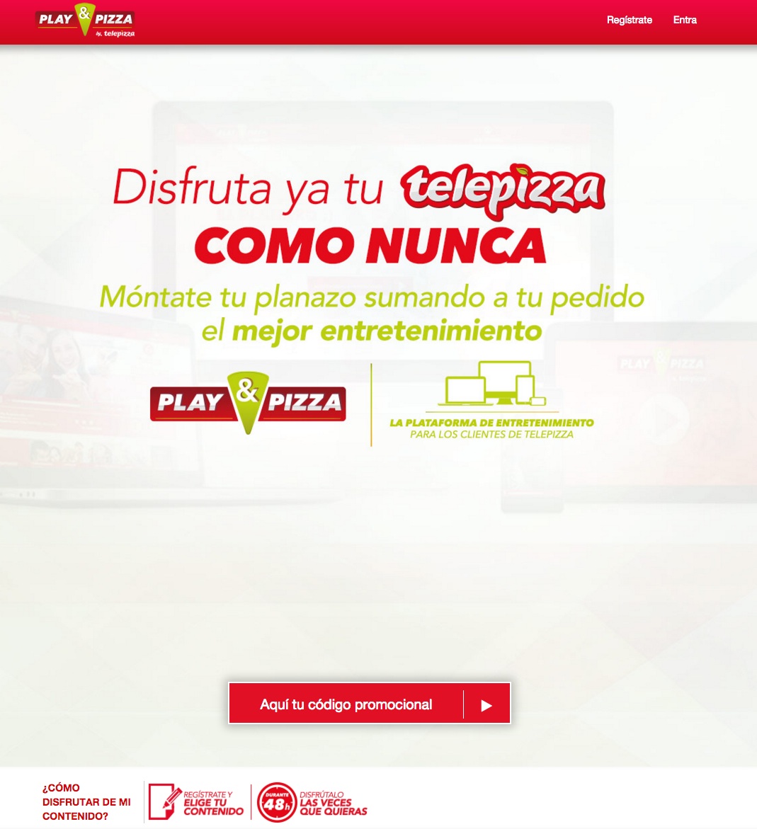 landing pages de captación : Telepizza