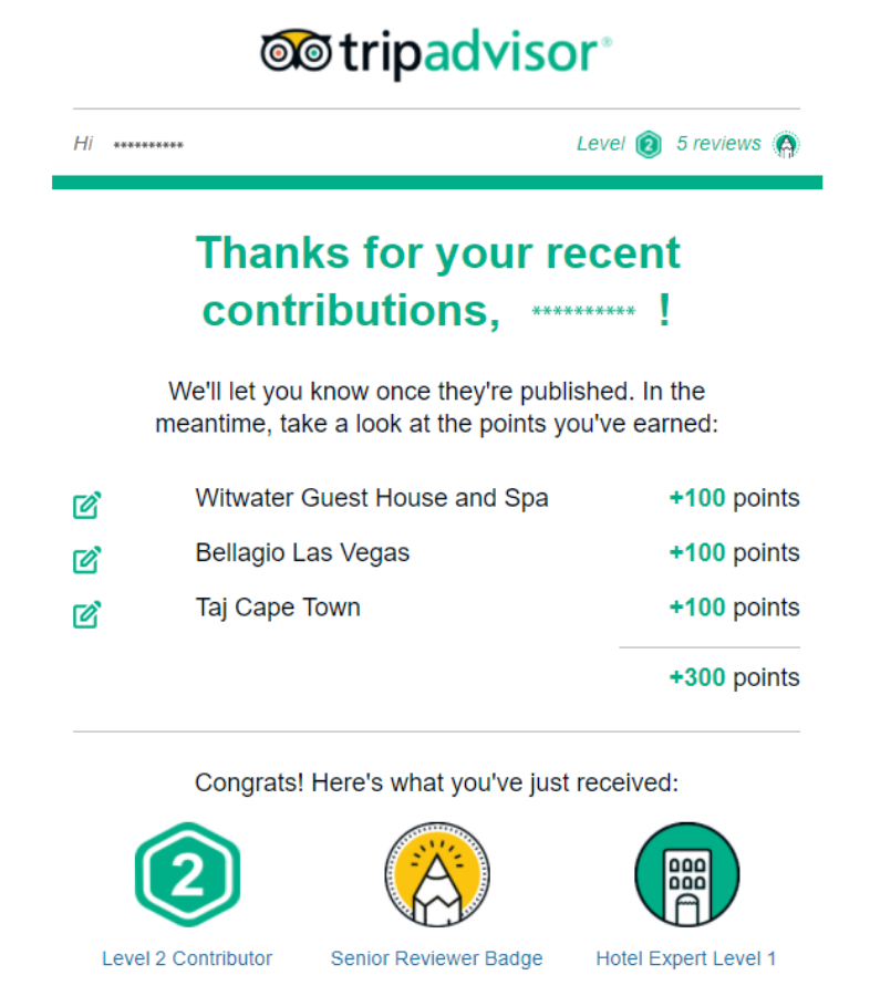 Modelo de thank you page que genera ventas de Tripadvisor