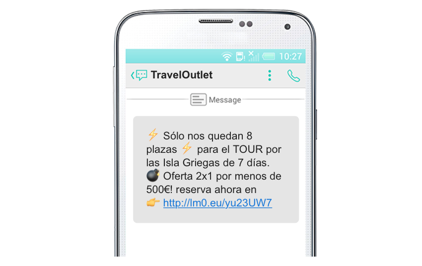 SMS marketing en el sector del ocio ultimas unidades