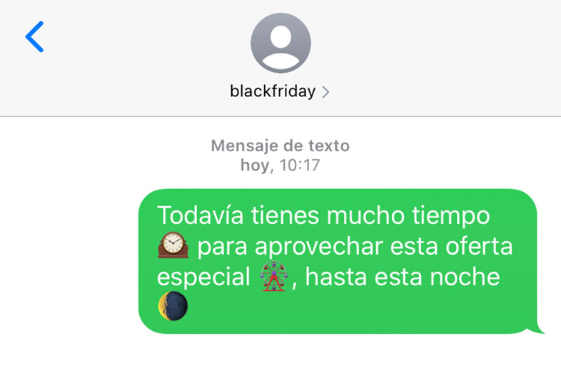 SMS marketing para el Black Friday: utiliza la urgencia