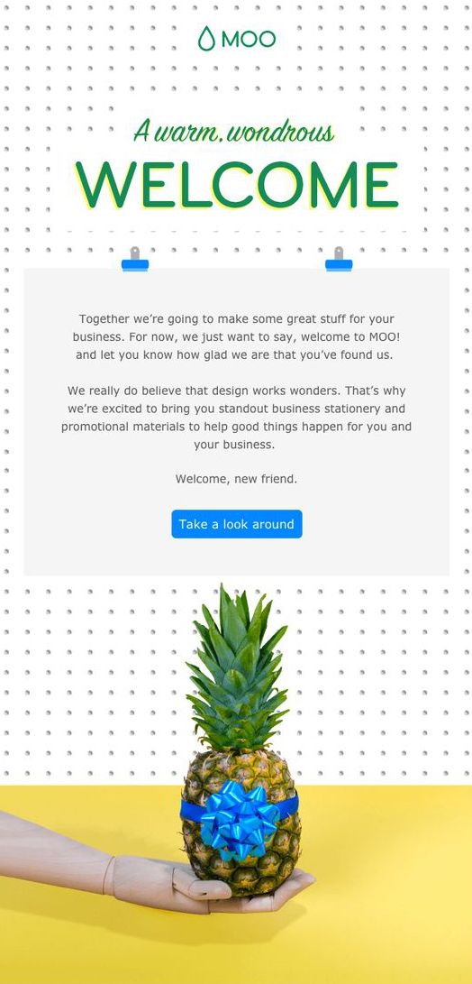 utilizar un welcome email