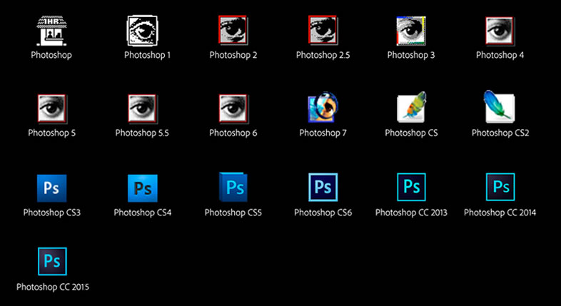 versiones de Photoshop en sus 30 años