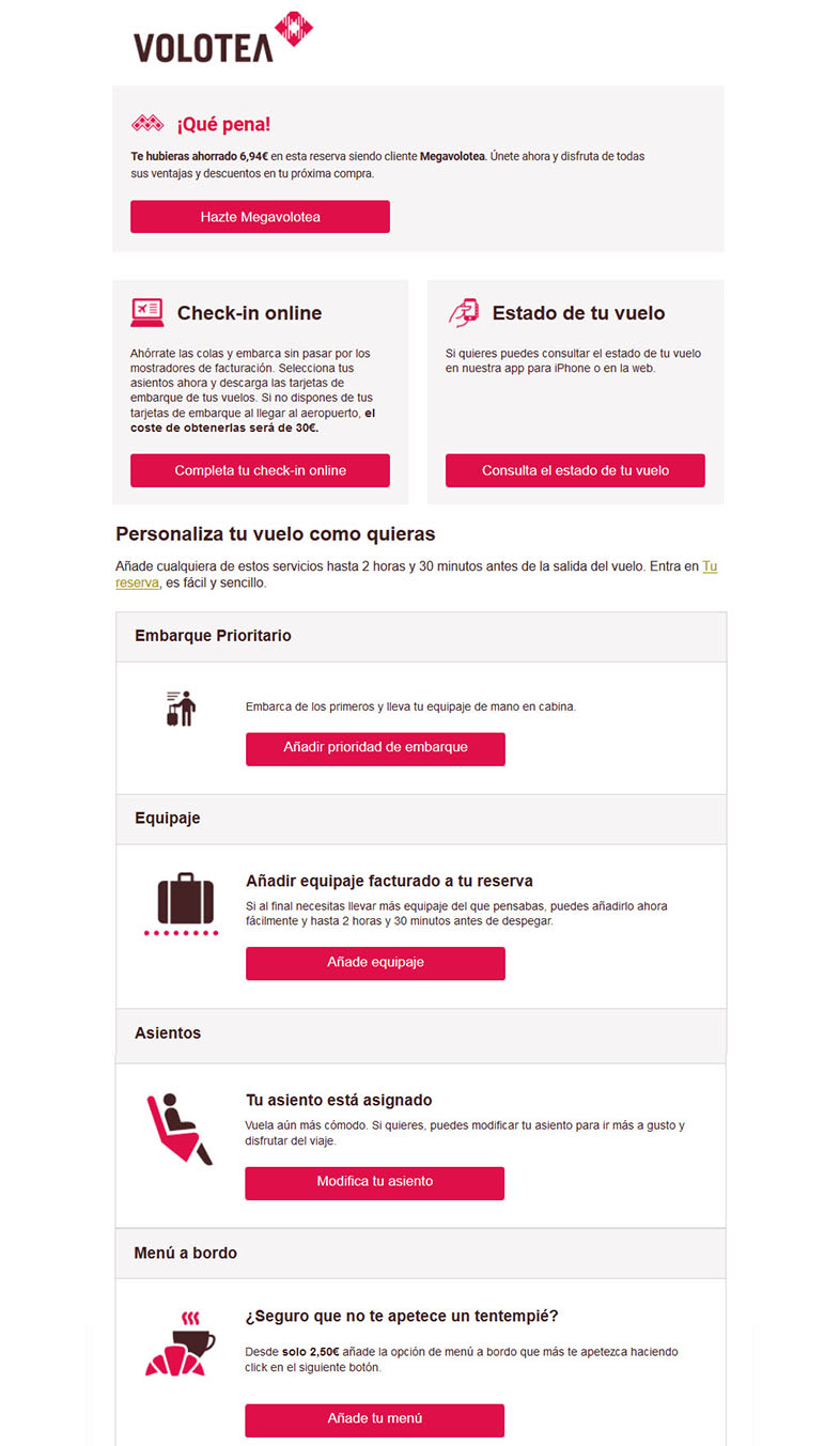 Volotea ampliar servicios upselling