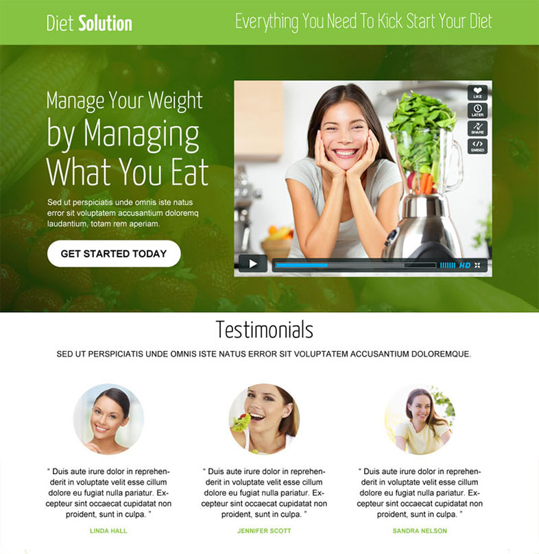 Landing pages para clínicas de nutrición y dietética