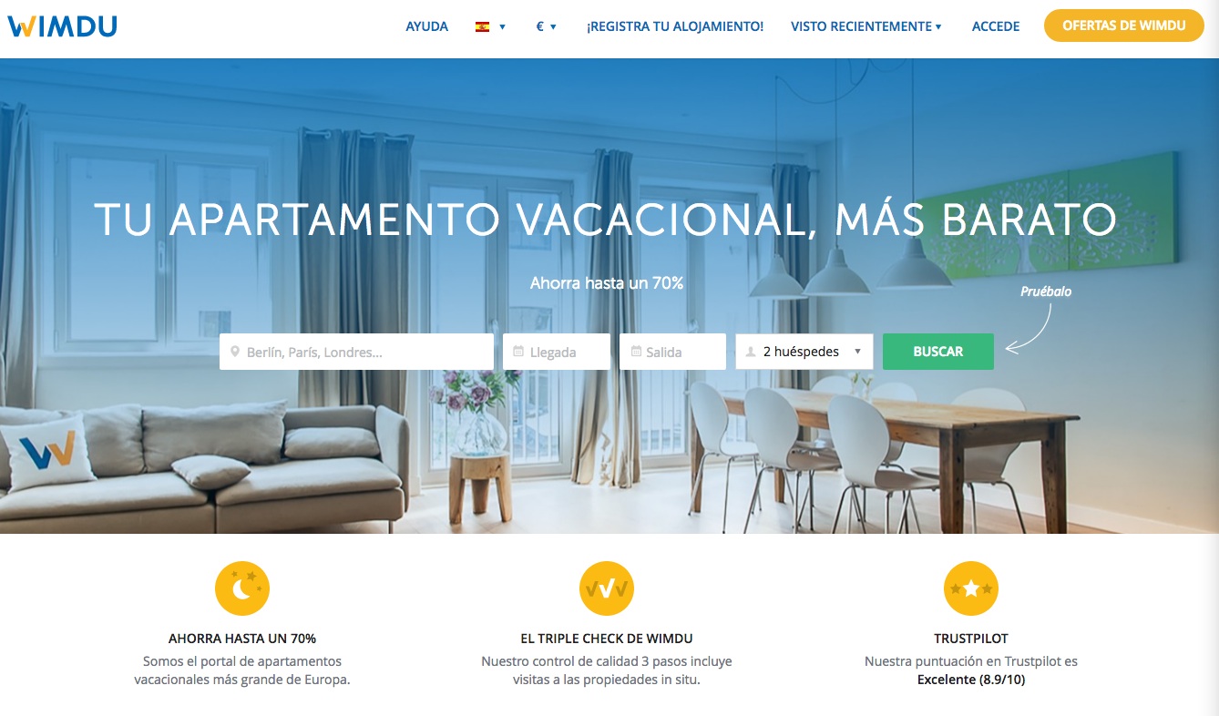 las mejores webs de viajes: wimdu