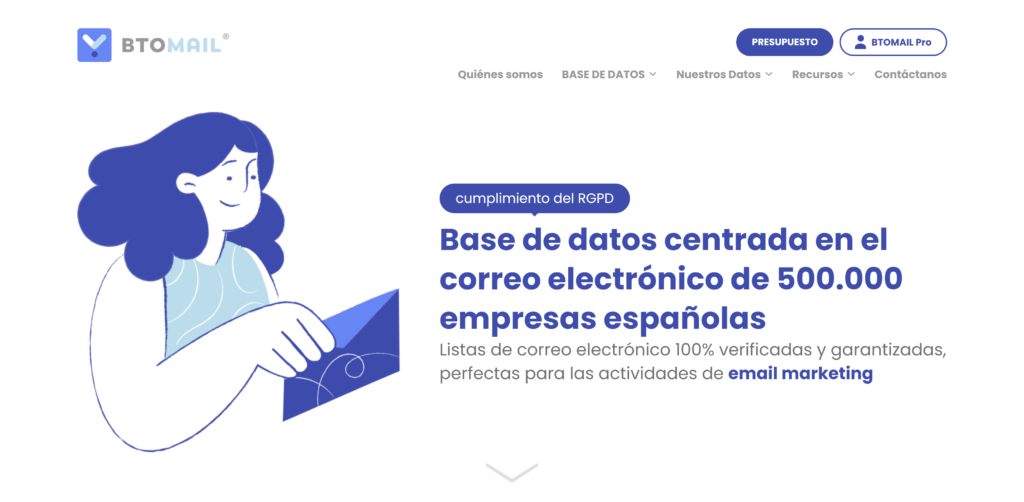 bases de datos centrada en el correo electronico BTOMAIL