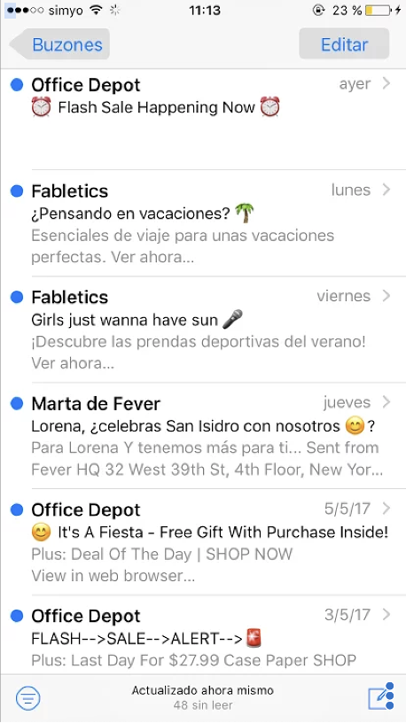 ejemplos de emojis en correos