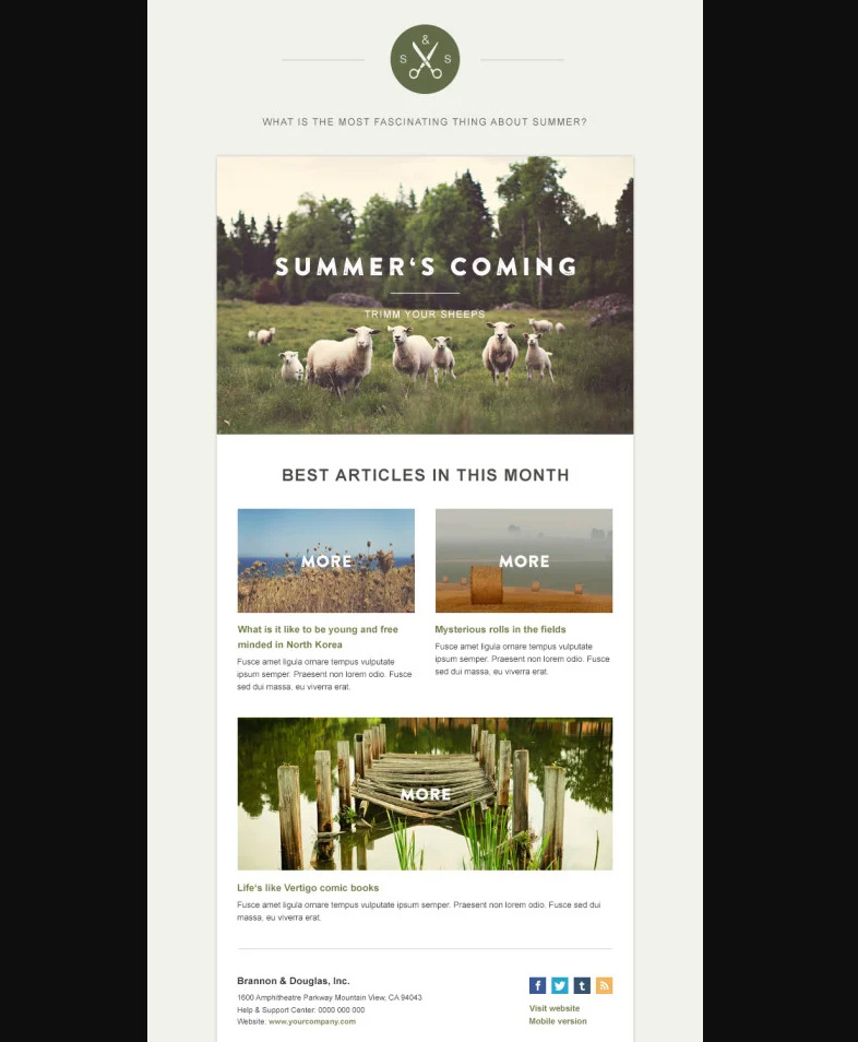 templates de newsletters responsive: Green Village