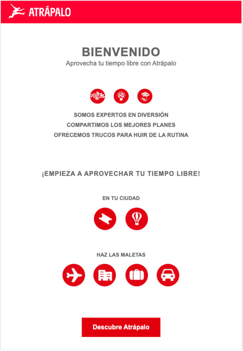 correo bienvenida atrapalo