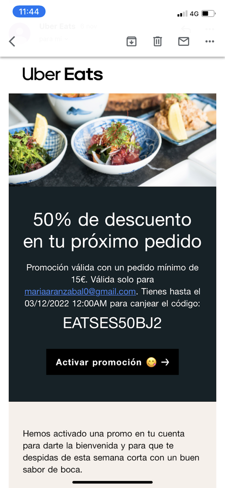 uber eats correo