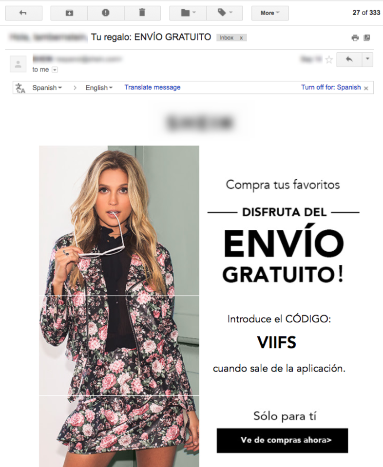 Email de carrito abandonado: envío gratuito y personalización