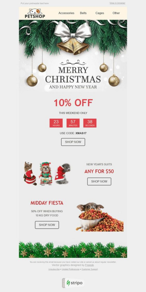 ejemplo de email marketing en navidad