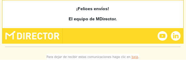 Ejemplo de email con link para cancelar suscripción