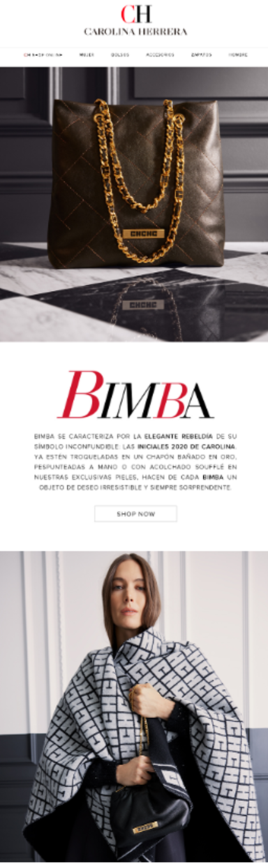 Email di Carolina Herrera con immagini